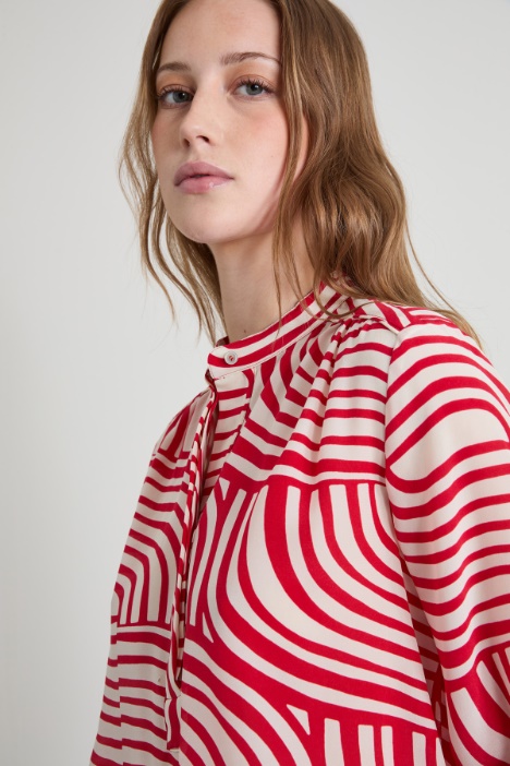 Camicia in pura seta a fantasia