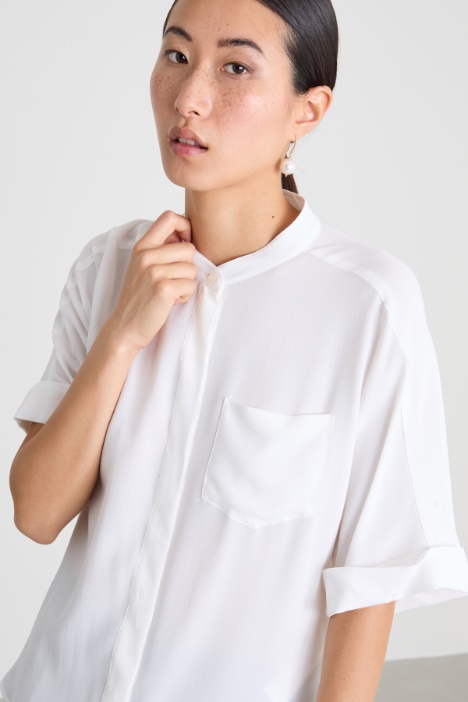 Camisa de mezcla de seda