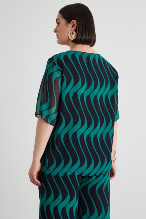 Top in georgette con piega