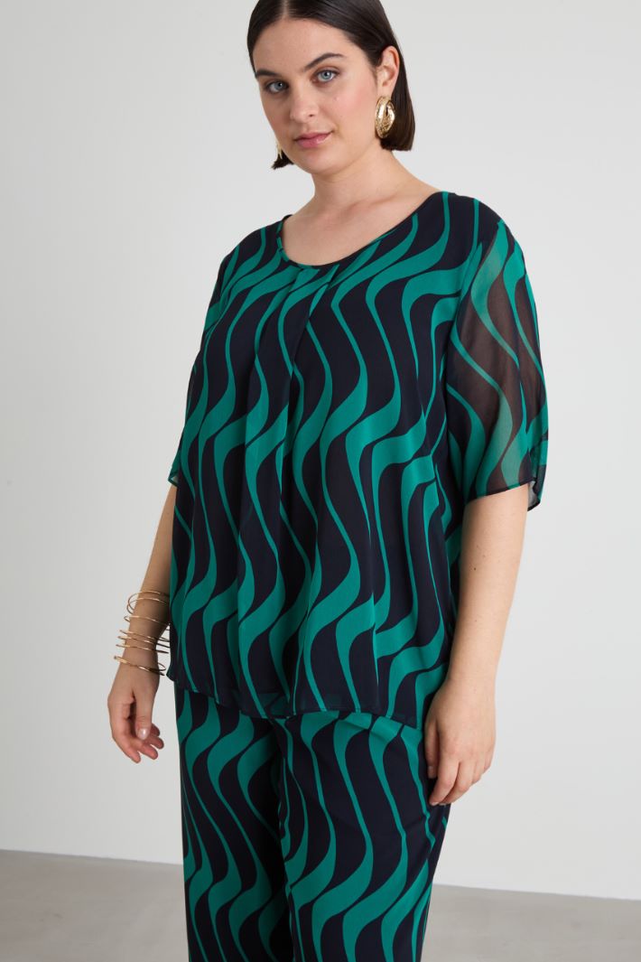 Georgette top with pleat Intrend