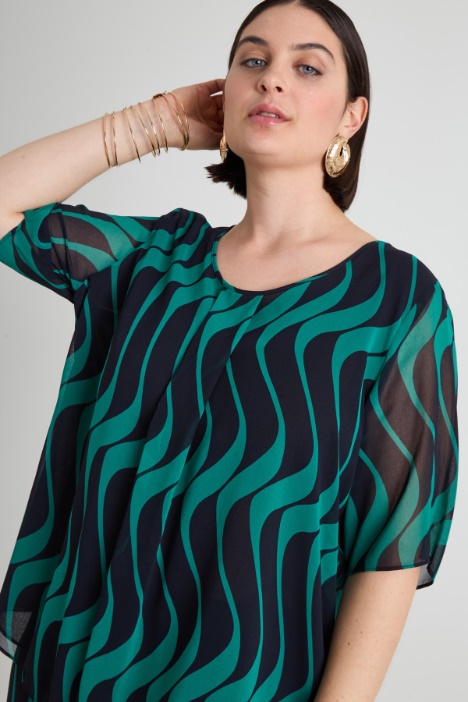 Top in georgette con piega