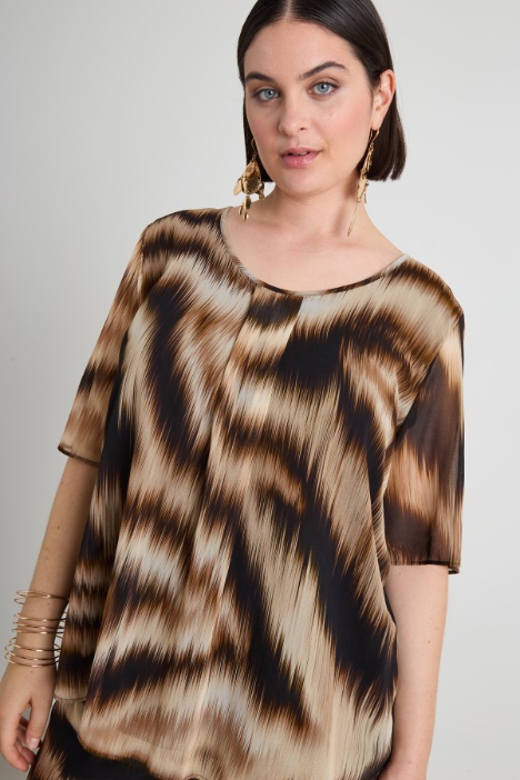 Top in georgette con piega