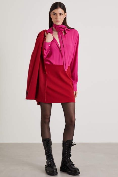Flower-detail silk shirt Intrend