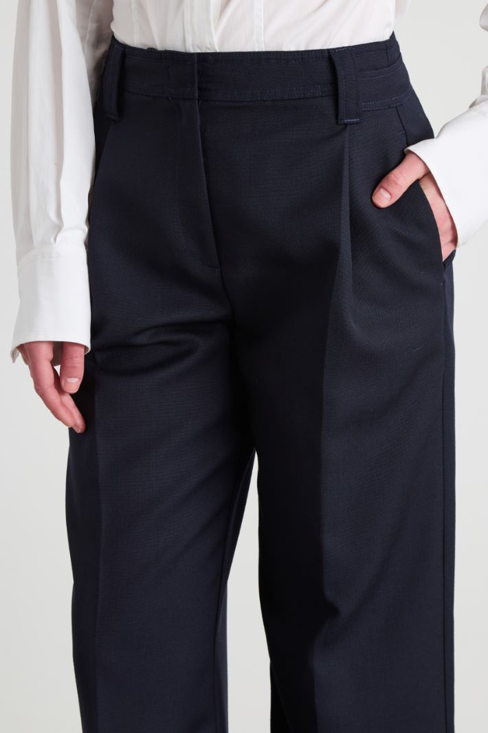 Canvas trousers with pleat Intrend - 4