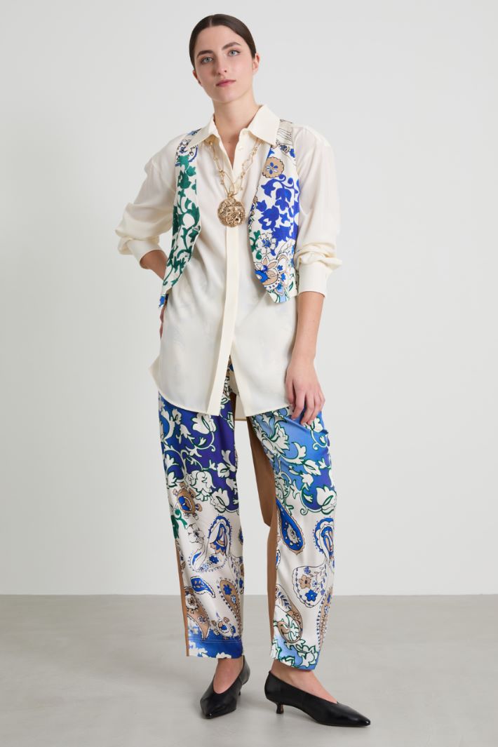 Bi-material trousers Intrend