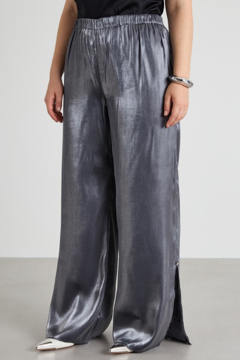 Pantaloni in viscosa lamé