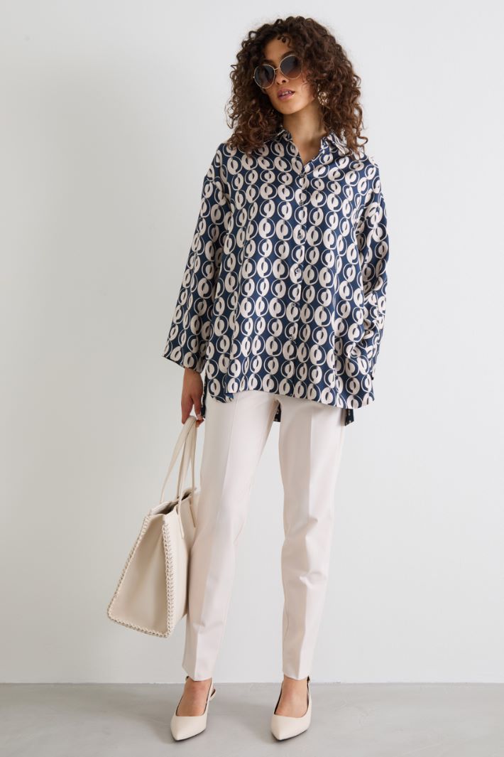 Pantaloni a sigaretta in lana Intrend
