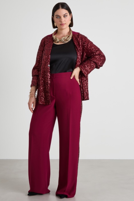 Pantaloni con bande di paillettes Intrend