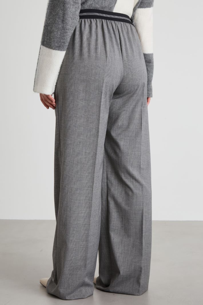 Pantaloni dritti in tinto filo Intrend - 3