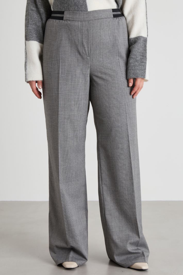 Pantaloni dritti in tinto filo Intrend - 2