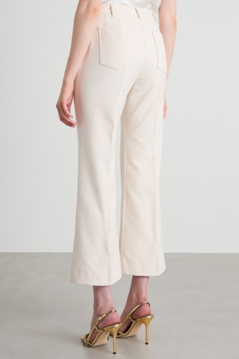 Pantaloni flare in stuoia