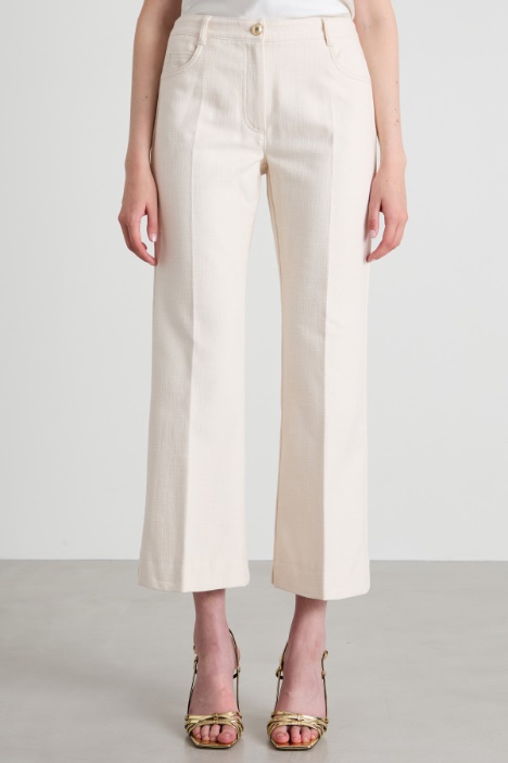 Pantaloni flare in stuoia