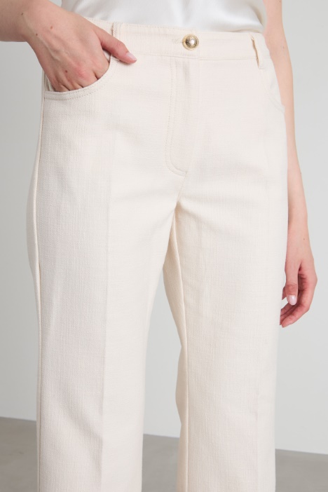Pantaloni flare in stuoia