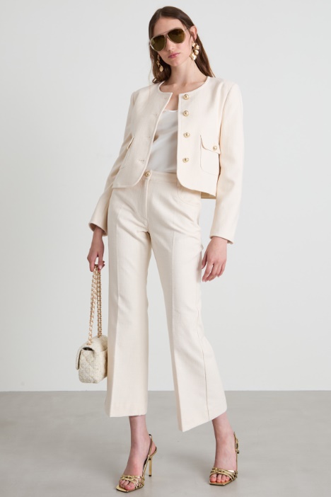 Pantaloni flare in stuoia Intrend