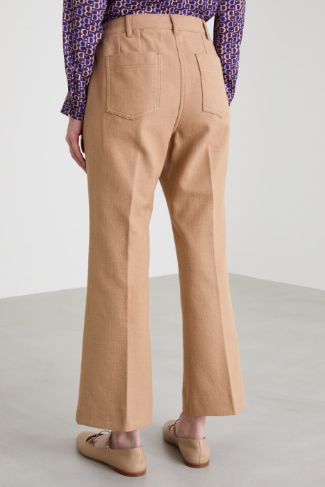 Pantaloni flare in stuoia