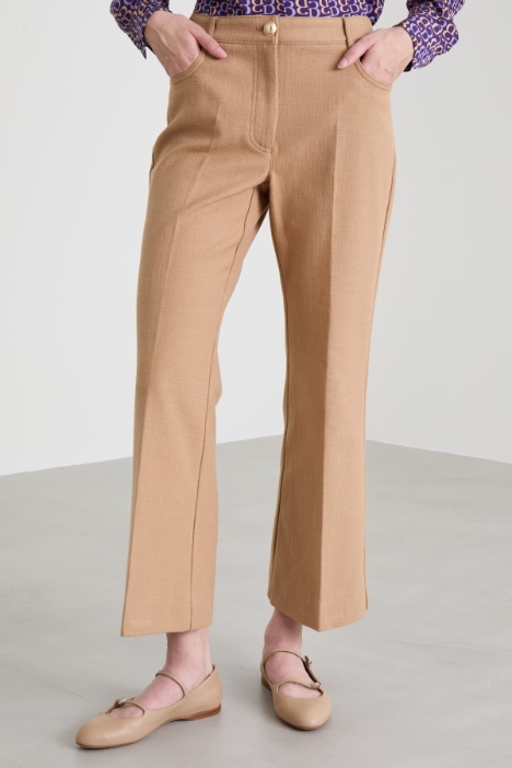 Pantaloni flare in stuoia