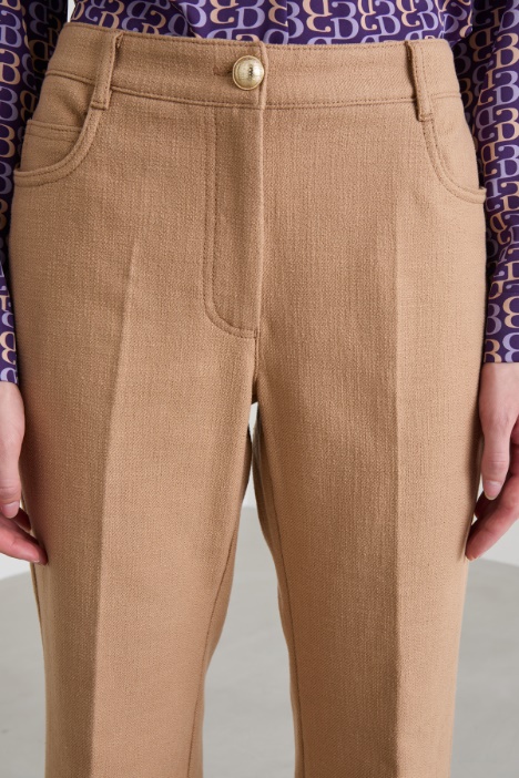 Pantaloni flare in stuoia