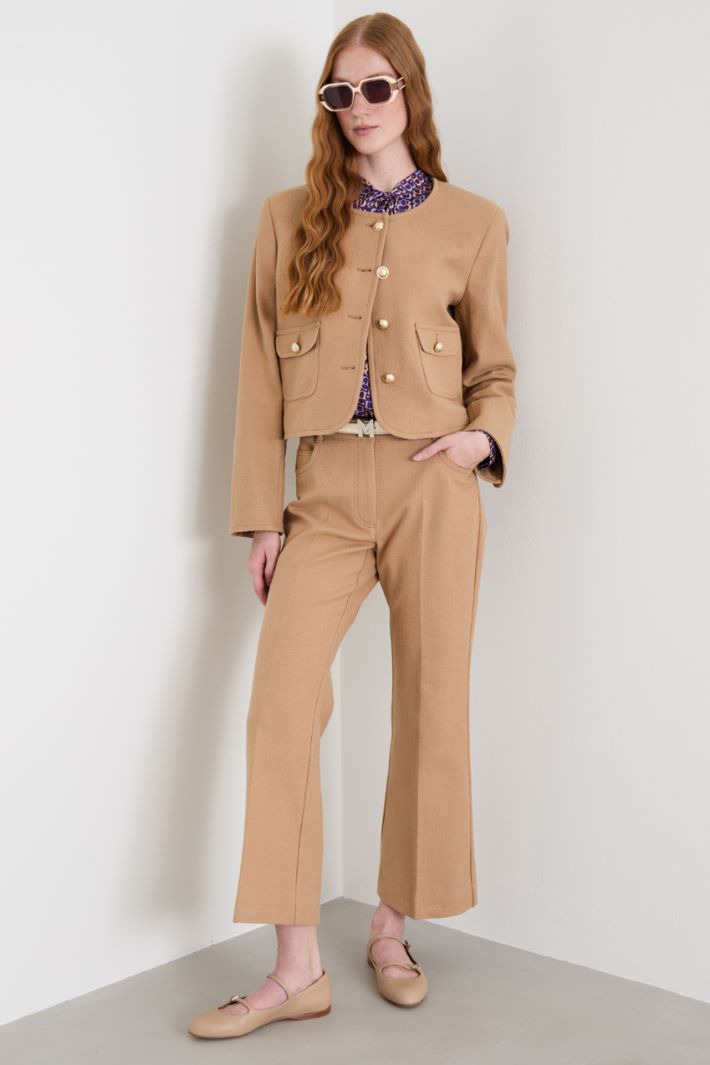 Pantaloni flare in stuoia Intrend