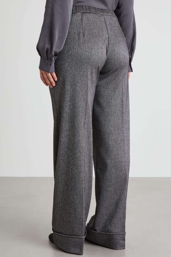 Pantaloni a palazzo con risvolto Intrend - 3