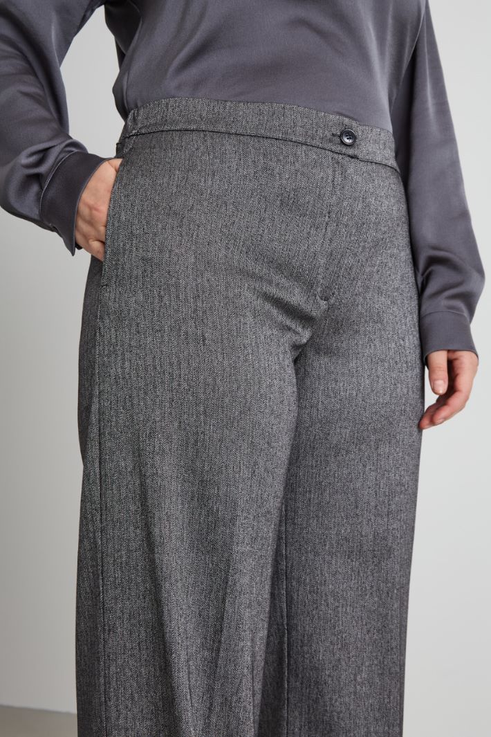 Pantaloni a palazzo con risvolto Intrend - 4