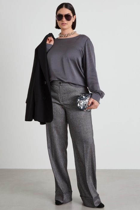 Pantaloni a palazzo con risvolto Intrend