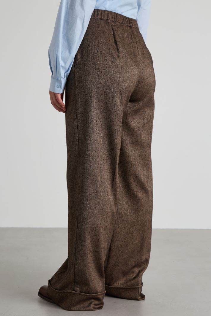 Pantaloni a palazzo con risvolto Intrend - 3