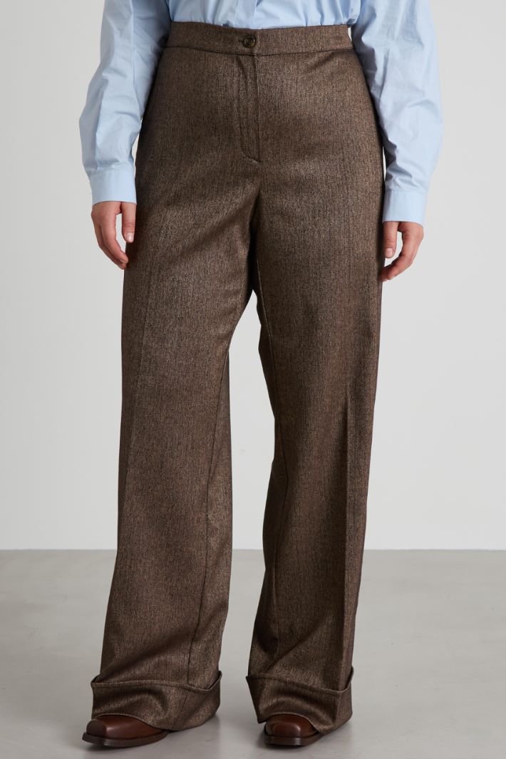 Pantaloni a palazzo con risvolto Intrend - 2