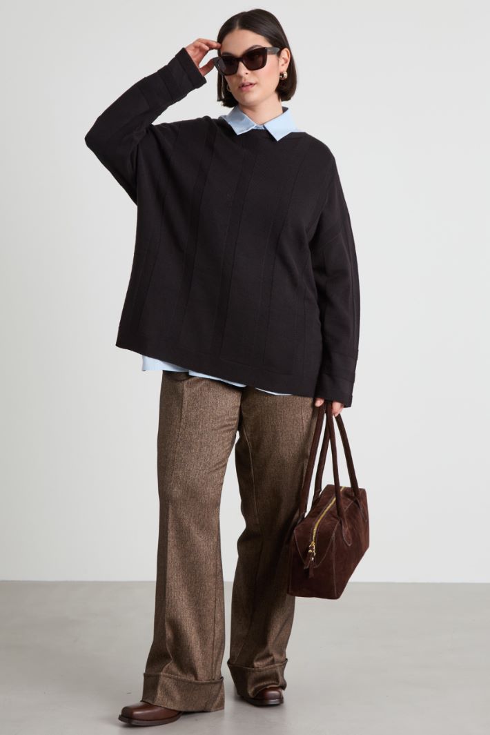 Pantaloni a palazzo con risvolto Intrend