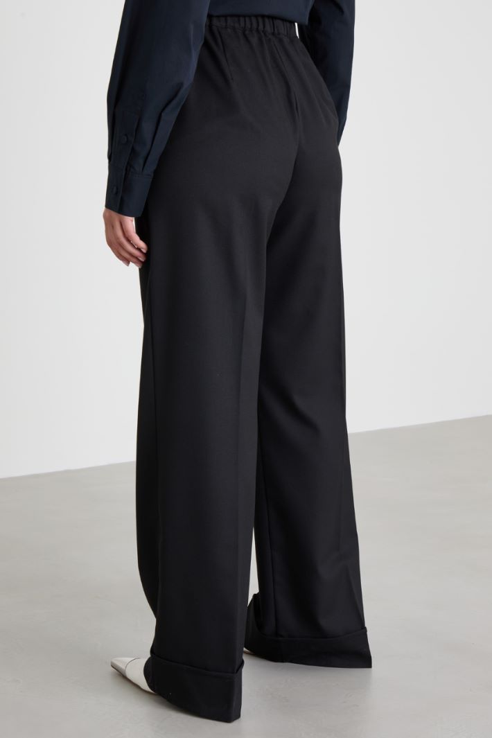 Pantaloni a palazzo con risvolto Intrend - 3
