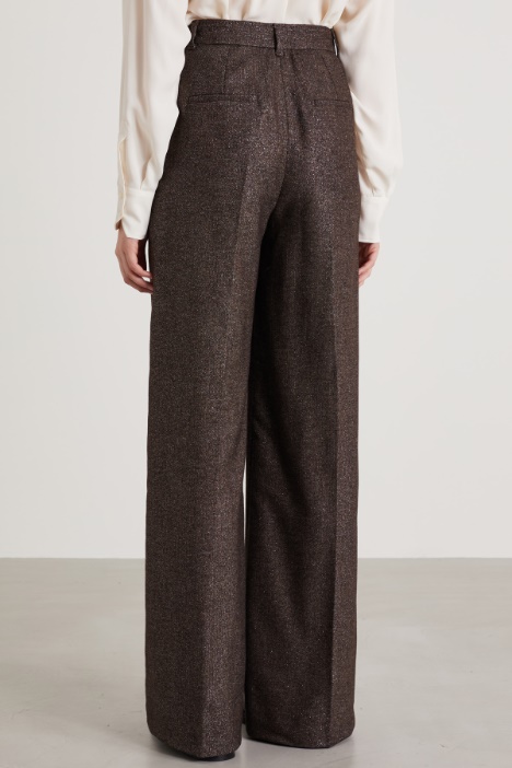 Pantaloni in filato lamé