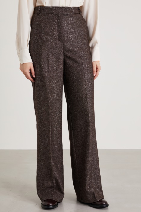 Pantaloni in filato lamé