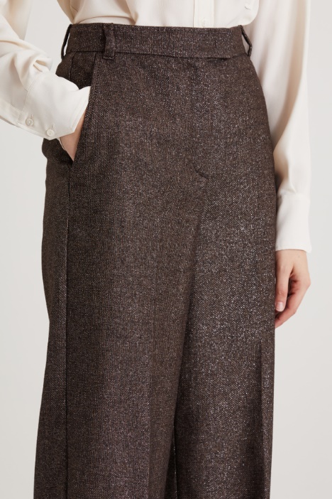 Pantaloni in filato lamé