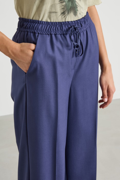 Pantaloni in lana con coulisse