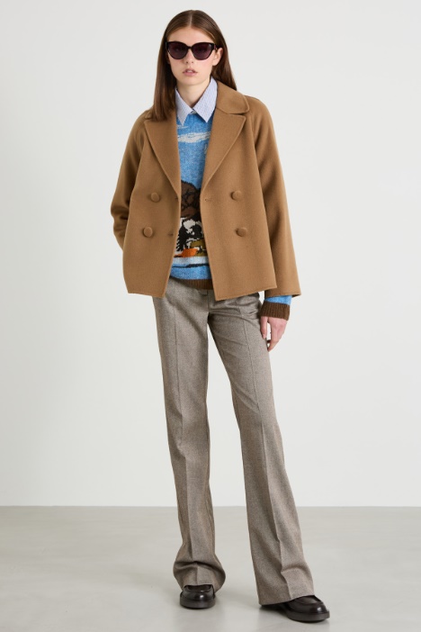 Twill fabric flare trousers Intrend