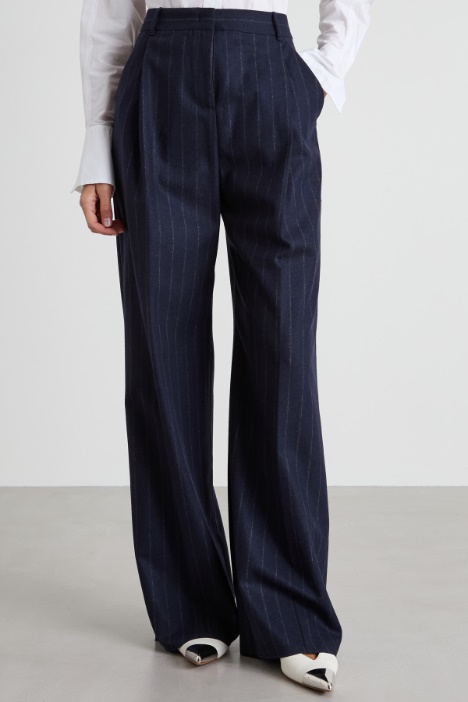 Pantaloni in flanella gessata