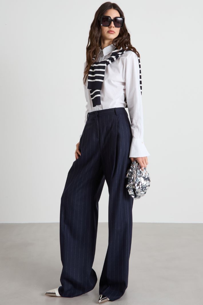 Pantaloni in flanella gessata