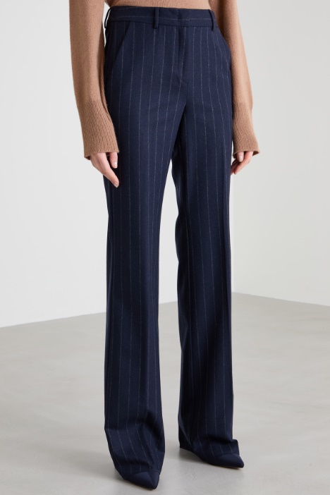 Pantaloni flare gessati