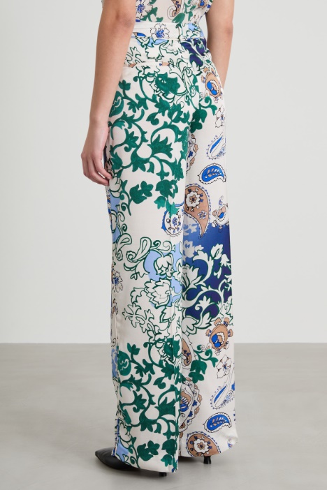 Pantaloni in raso stampato