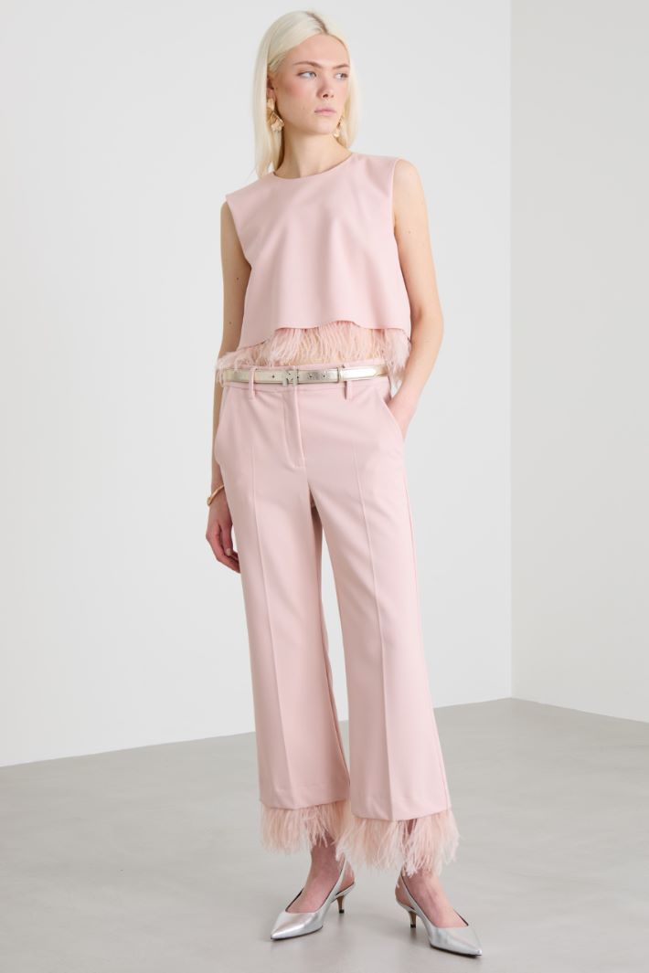 Pantaloni con piume