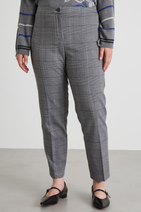 Pantaloni sigaretta in tinto filo