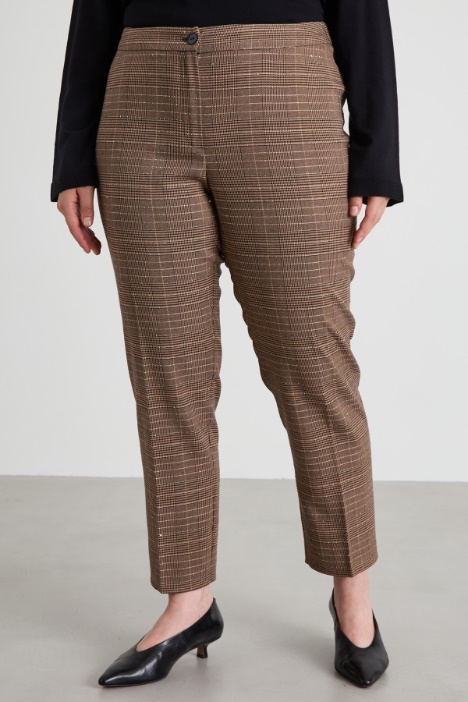 Pantaloni sigaretta in tinto filo