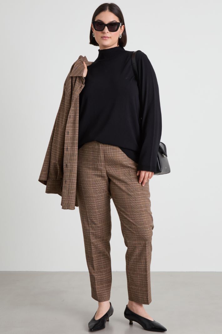 Yarn-dyed cigarette trousers Intrend