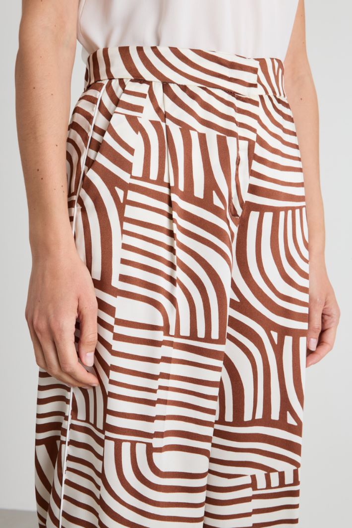 Printed twill trousers Intrend - 4