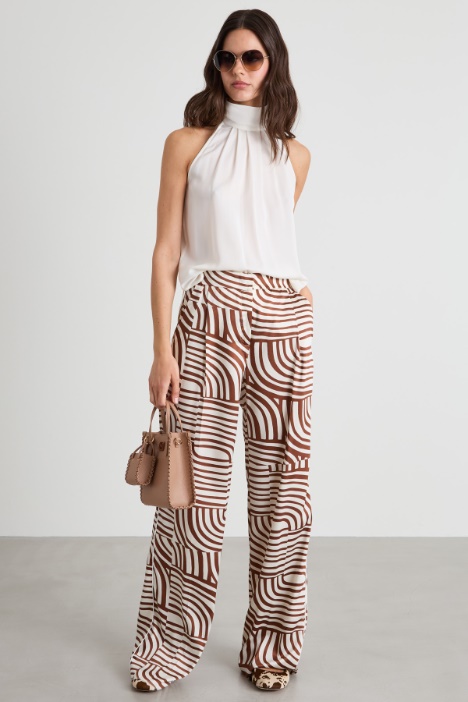 Printed twill trousers Intrend