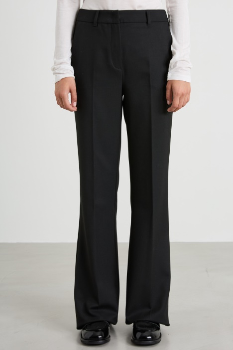 Pantalones rectos de gabardina