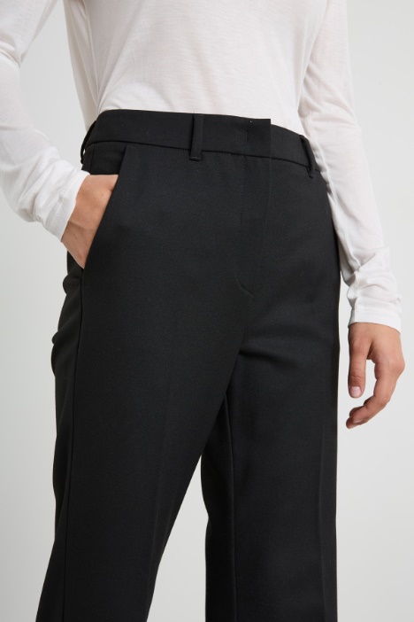 Pantalones rectos de gabardina
