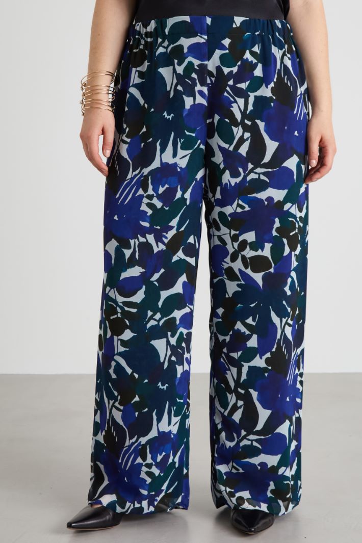 Pantaloni in georgette stampata Intrend - 2