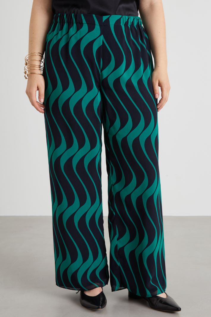 Pantaloni in georgette stampata Intrend - 2