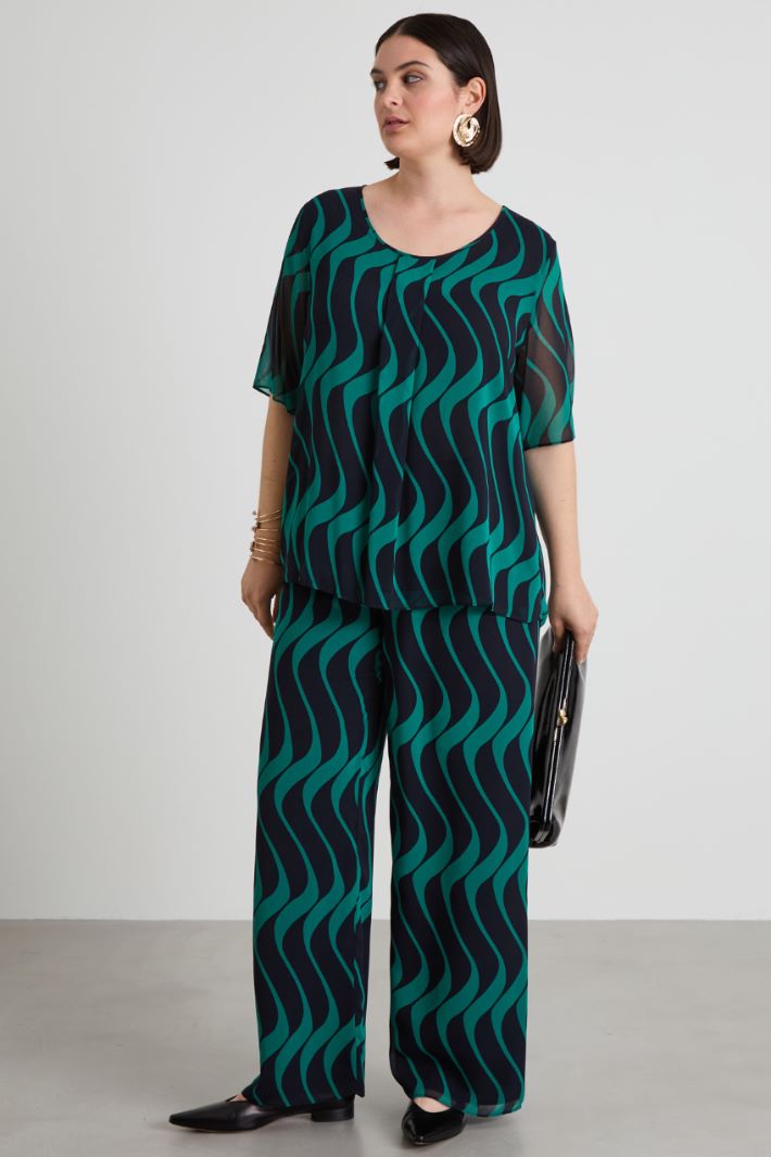Pantaloni in georgette stampata Intrend