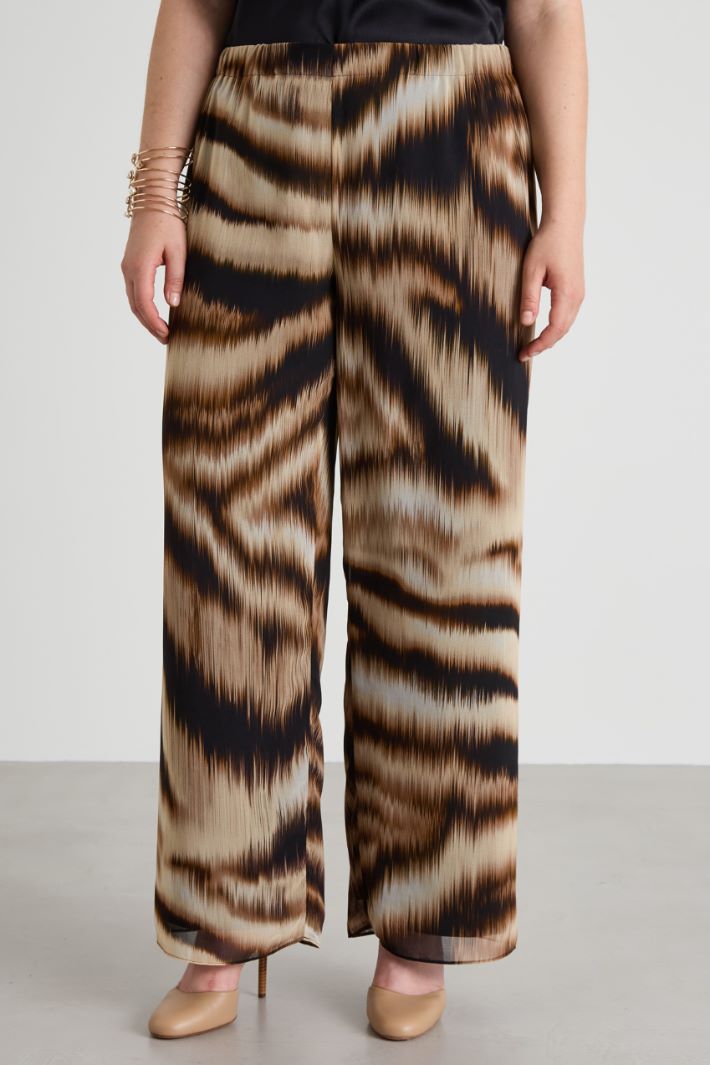 Pantaloni in georgette stampata Intrend - 2